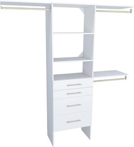 ClosetMaid 1937140 SuiteSymphony Modern 25-Inch Closet Organizer with <strong>Shelves</strong> and 4-Drawers, Pure White - Product Image 1