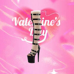 <span class=keywords><strong>8</strong></span> אינץ-20 ס "מ גלדיאטור פתוח הבוהן נשים אקזוטיות רקדן אקזוטי גודל גדול גודל גדול סקסי פטיש פלטפורמה מעל הברך מגפיים דק - Product Image 3