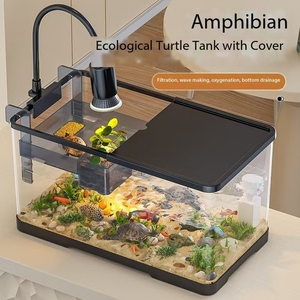 Moderne Gemengde Aquariumvisschildpad Transparante Huishoudelijke Vissentank Zonneterras Plastic Tafelblad Landschap Circulatie Viskom - Product Image 2