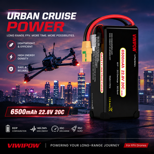 하이 버스트 20C 6S 6500mAh 리튬 폴리머 배터리 22.8V FPV 레이싱 프리스타일 드론 UAV용 안정적이고 강력한 출력 - Product Image 5
