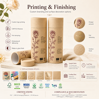 Envase de Tubo de Papel Kraft de Tamaño Personalizado, Cilindro de Cartón Biodegradable, Bote Redondo para Té, Café, Cosméticos, Regalos, Logotipo Personalizado