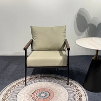 Fauteuil d'appoint moderne en cuir 502 avec structure métallique, fauteuil individuel, chaise longue de détente pour salon, hôtel, mobilier de maison
