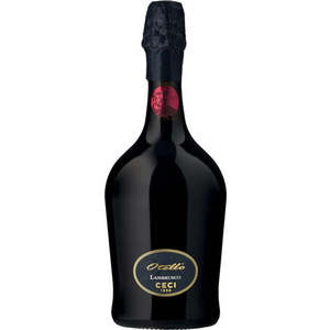 Italiano Otello Lambrusco IGT 200 Vino tinto espumoso Sabor dulce y seco Perfecto con pasta y cortes fríos 6 botellas por caja - Product Image 1