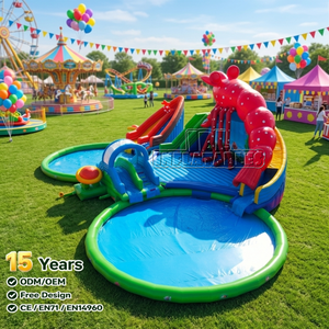 <span class=keywords><strong>Parc</strong></span> <span class=keywords><strong>aquatique</strong></span> gonflable géant certifié CE pour la location commerciale, toboggan <span class=keywords><strong>aquatique</strong></span> en PVC pour tous les âges, combo piscine et zone de jeux aquatiques - Product Image 1