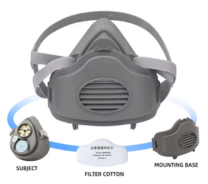 Máscara de Media Cara Profesional CE 4200 con Válvula Única, de Goma, para la Industria, Protección Respiratoria Anticontaminación - Product Image 4