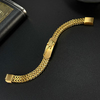 Bracelet pour homme en acier inoxydable classique OEM, plaqué or 18 carats PVD, logo personnalisé, haute qualité, guitare tridimensionnelle