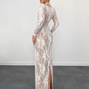 Nouvelle Robe Longue en Dentelle Sexy et Moulante pour Femme, Modèle Hiver de Haute Qualité, Motif Personnalisé - Product Image 2