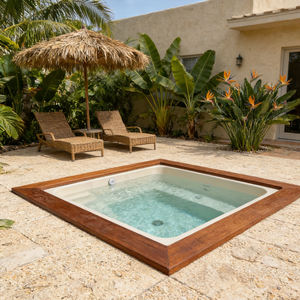 Piscine à débordement intégrée en fibre de verre avec mosaïque de carreaux pour villa, jardin, SPA, piscine hors sol - Product Image 4