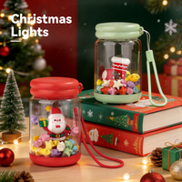 Weihnachtsbaum Schneemann Figur Silhouette Transparentes Glas Origami Stern Basis Tischdekoration Kreativ-Nachtlicht