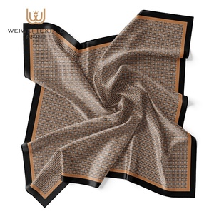 Velo Estampado Multicolor con Logotipo Personalizado, 115 cm, Suave, Estilo <span class=keywords><strong>Shayla</strong></span>, Pañuelo para la Cabeza, Hiyab Cuadrado - Product Image 3