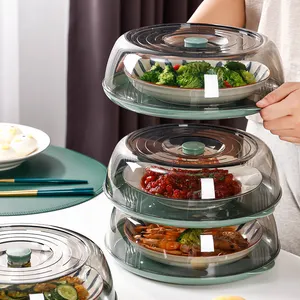 Reusable Multilayer Stackable Plastic Dome Insulation Warmer Food Cover Reusable Dust Proof Plate Round Dish Storage Covers Set