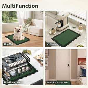 Tapis de <span class=keywords><strong>bar</strong></span> à café festonné pour comptoir, jolis tapis de séchage de vaisselle pour comptoir de cuisine, en diatomite absorbante, décoration esthétique pour cuisine - Product Image 6