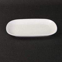 Assiettes rectangulaires en mélamine blanches HCMA, incassables, réutilisables, pour servir des sushis, des salades, pour la restauration, en plastique, pour fondue, barbecue