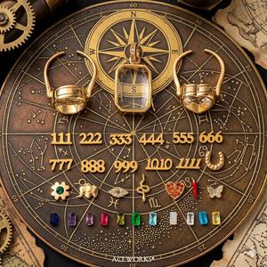 Pendentifs et bagues médaillons flottants |   Base et breloque <span class=keywords><strong>de</strong></span> bijoux DIY interchangeables en laiton plaqué or 18 carats : Pierres, Numéro d'ange - Product Image 3