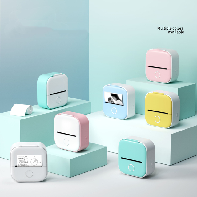 Portable Wireless Printer Fast Home Office Label Maker with Free T02 Craft Journal and Photo Memo Pocket Size