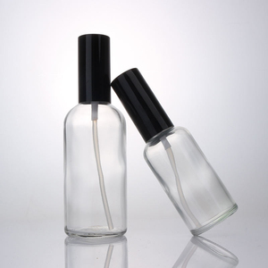Wholesale Clear Glass 100ml <b>Empty</b> Oil <b>Spray</b> <b>Bottle</b> with Gold Silver Aluminum Pump Screw Cap for Skin Care Serum - Product Image 1