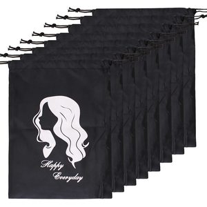 Sacs en satin de luxe personnalisés avec cordon de serrage pour perruques, emballage de cheveux, bijoux, avec logo, sacs anti-poussière de haute qualité pour chaussures - Product Image 5