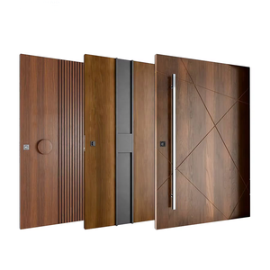 Puerta Pivotante de Madera Maciza de Estilo Americano Moderno Contemporáneo <span class=keywords><strong>Nordi</strong></span>, Entrada Principal Antirrobo para Casas y Villas Modernas - Product Image 5