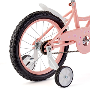 14/16인치 어린이 자전거 (보조바퀴 포함), 미국 창고 재고 있음, 3-6세 남아/여아용 핑크색 어린이 자전거 - Product Image 4