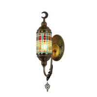 Style turc-bohème fait à la main mosaïque vitrail applique E26 Base fer corps maison décorer