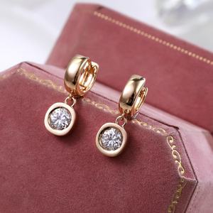 Boucles d'oreilles pendantes en or jaune 18 carats luxueuses avec diamants naturels VVS, bijoux en or massif, cadeau d'anniversaire pour femme, livraison gratuite - Product Image 3