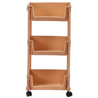 Chariot de rangement rectangulaire multi-couleurs à 4 roues, petit chariot utilitaire en plastique pour la maison