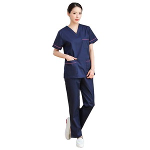 Setelan seragam perawat wanita kain lembut 35% katun set Scrub dokter rumah sakit yang dapat dicuci - Product Image 6