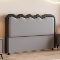 Leerle BL Light Luxury Ripple Cream Soft Bed Appui-tête Board Double Floor Wave Design Personnalisable Moderne Bois Populaire Internet