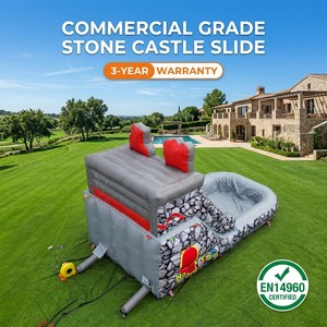 DFRL Tobogán Acuático Hinchable Comercial con Diseño <span class=keywords><strong>de</strong></span> Castillo <span class=keywords><strong>de</strong></span> Piedra y Animales <span class=keywords><strong>de</strong></span> Dibujos Animados, Estampado <span class=keywords><strong>de</strong></span> Dinosaurios y <span class=keywords><strong>Cachorros</strong></span>, para Parques al Aire Libre y Eventos <span class=keywords><strong>de</strong></span> Verano, Alquiler con Garantía <span class=keywords><strong>de</strong></span> 3 Años - Product Image 2
