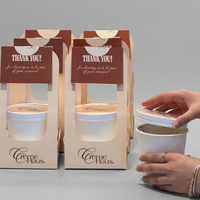 Support créatif pour gobelets en papier – Luxe minimaliste, idéal pour Instagram, emballage de boissons chaudes, logo personnalisé pour boulangerie