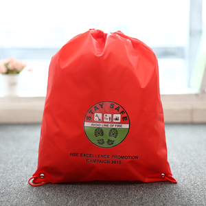 Eco-Friendly Custom Nylon Drawstring Backpack Waterproof Polyester Reusable Bag with Rope Handle for Sport and Promotion
