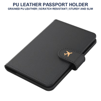 Porte-passeport en cuir PU avec logo personnalisé, 6 emplacements pour cartes, poche pour carte d'embarquement, organiseur de documents de voyage pour les affaires