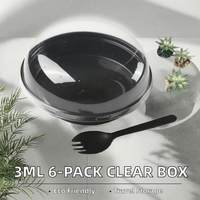 Boîte de 6 flacons jetables transparents en PE de 3 ml, en matériaux recyclés, étui de voyage Cillin pour le stockage et le transport de produits alimentaires gaufrés