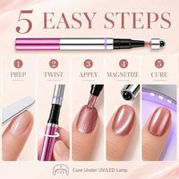 Stylo Magnétique Portable 7-en-1 Effet Œil de Chat pour Vernis à Ongles, Gel UV LED Monophase, Vernis Semi-Permanent pour Nail Art à Domicile et Professionnel