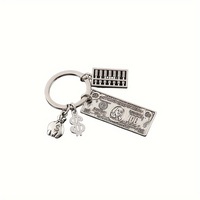 Porte-clés en alliage de zinc modèle Q151, design abaque fait main, motif arbre à monnaie, style art moderne, souvenir, cadeau, pour clés de voiture, avec motif dollar américain, 100 $