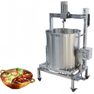 <b>Large</b> Industrial Electric Automatic <b>Cooking</b> Mixer Stainless Steel <b>Cooking</b> <b>Pot</b> Industrial Stirring Feature for Spice Sauce - Product Image 1