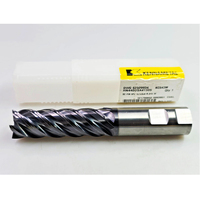 Fraise à queue en carbure monobloc Kennametal 1"x1x3x6 R0.015 à 5 cannelures, revêtement AlTiN KC643M