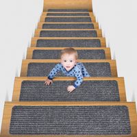 Lot de 15 tapis d'intérieur antidérapant de 8x30in pour marches d'escalier, tapis de sécurité pour enfants, aînés, animaux de compagnie, tapis et ensembles pour marches en bois