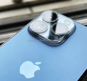 אחורי מצלמה עדשת מגן גליטר יהלומי 9H ברור מזג זכוכית כיסוי מלא עבור iPhone 11 12 13