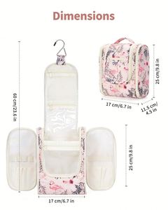 Trousse de Toilette Suspendue pour Voyage, Grande Capacité, Organisateur de Cosmétiques avec Compartiment Humide Anti-Fuite, Sac de Toilette Étanche - Product Image 5