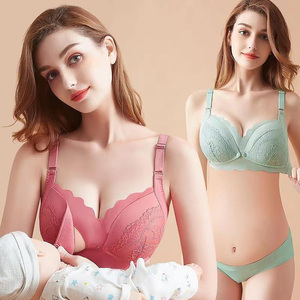 Femmes enceintes sans anneau en acier soutien-gorge coton alimentation sous-vêtements grossesse confinement pur coton confortable soutien-gorge mince - Product Image 3