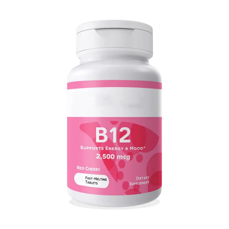 में घुलनशील विटामिन बी 12 पूरक सुधार सेवन Bioactivity B12 विटामिन मदद करता समग्र स्वास्थ्य शून्य चीनी B12 विटामिन गोलियाँ