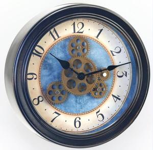 Industrial <b>Unique</b> Vintage Rustic Real Moving Gears Metal Creative Decoration Gear <b>Wall</b> <b>Clock</b> for Living Room Decor - Product Image 1