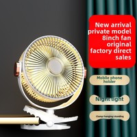 Clip Petit ventilateur de bureau Chargement USB Silencieux et pratique Bureau de 8 pouces Peut clipser Petit ventilateur