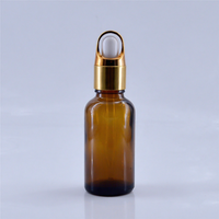 Bernsteinfarbene Glasfläschchen mit Pipette 10ml 20ml 30ml 50ml 100ml, Ätherische Öle & Serum-Fläschchen mit Goldfarbenem Pipettenverschluss