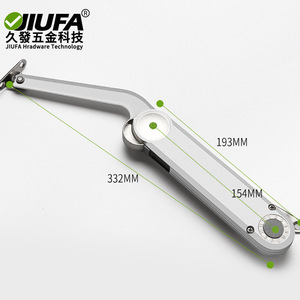 Brazo de Soporte para Gabinete Resistente Jiufa de 332 mm, Hidráulico, Inclinable y Ajustable, Herraje para Puerta de Cocina - Product Image 1