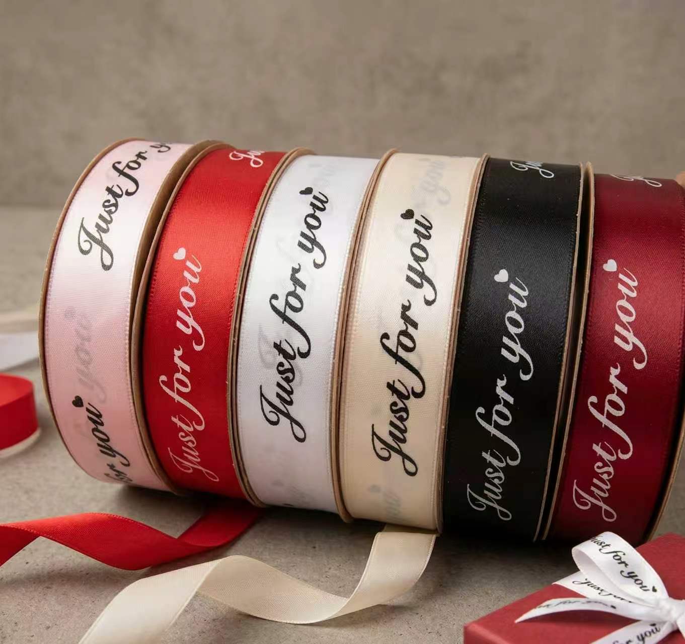 Luxury Polyester Ribbon Screen Printing for Gift Packaging, Custom Floral & Holiday Wrap