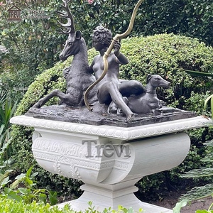 Escultura de decoración de jardín al aire libre, estatua de artemis y ciervo de bronce personalizada de tamaño real - Product Image 4