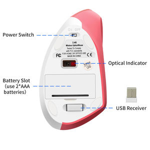 Souris sans fil 2.4GHz ergonomique 1600DPI réglable souris de jeu de bureau verticale optique pour Windows <span class=keywords><strong>Mac</strong></span> étudiants concepteur - Product Image 3