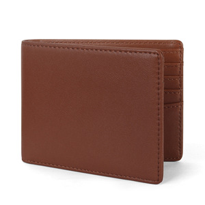 Portefeuille en cuir pour homme, marron foncé, blocage RFID, plusieurs emplacements pour cartes, usage quotidien - Product Image 1